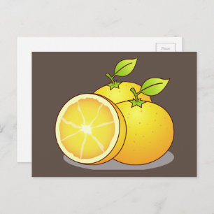 Juicy Oranges fruit art Postcard