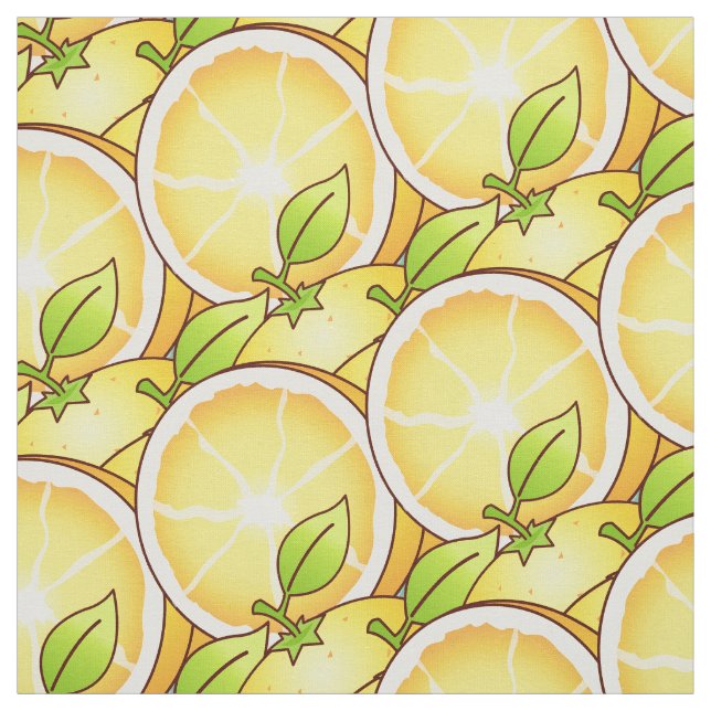 Juicy Oranges fun fruit Fabric (Swatch)