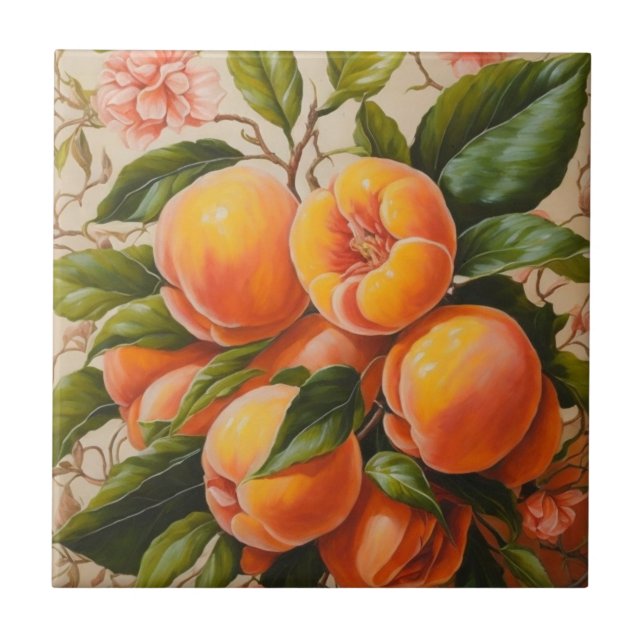 Juicy peaches  tile (Front)