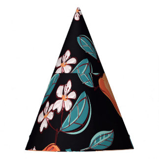 Juicy pears: hand-drawn fruit pattern. party hat