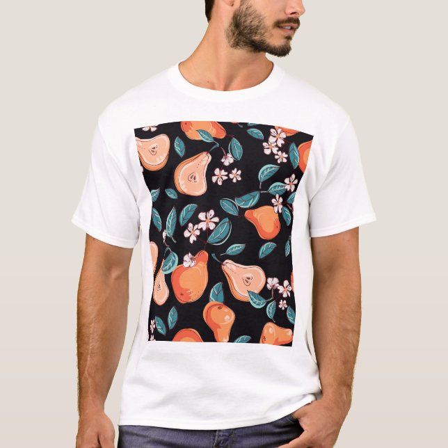 Juicy pears: hand-drawn fruit pattern. T-Shirt (Front)