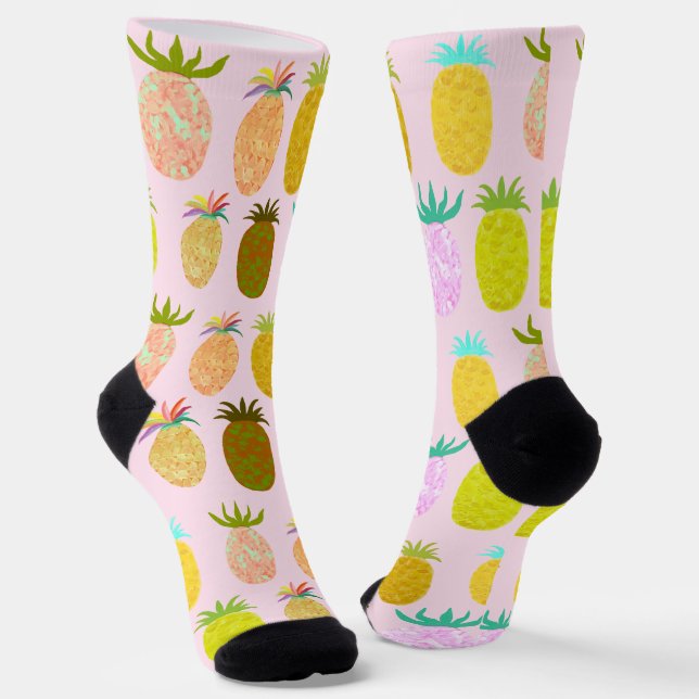 Juicy Pineapple Pattern Socks (Angled)