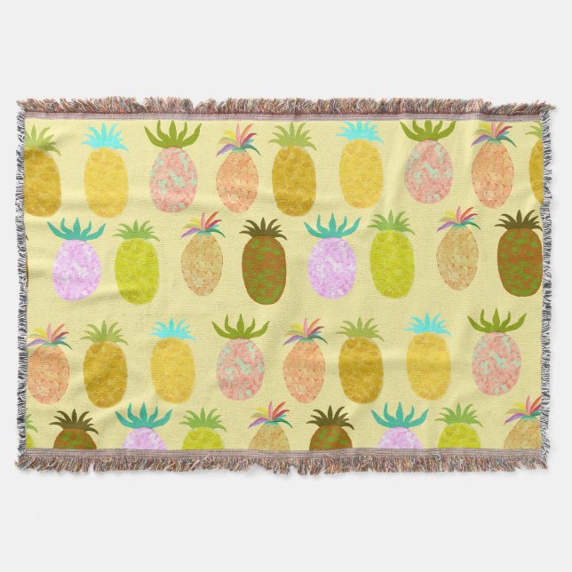 Juicy Pineapple Pattern Throw Blanket (Front)