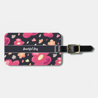 Juicy Pink Black Jelly Flower Luggage Tag