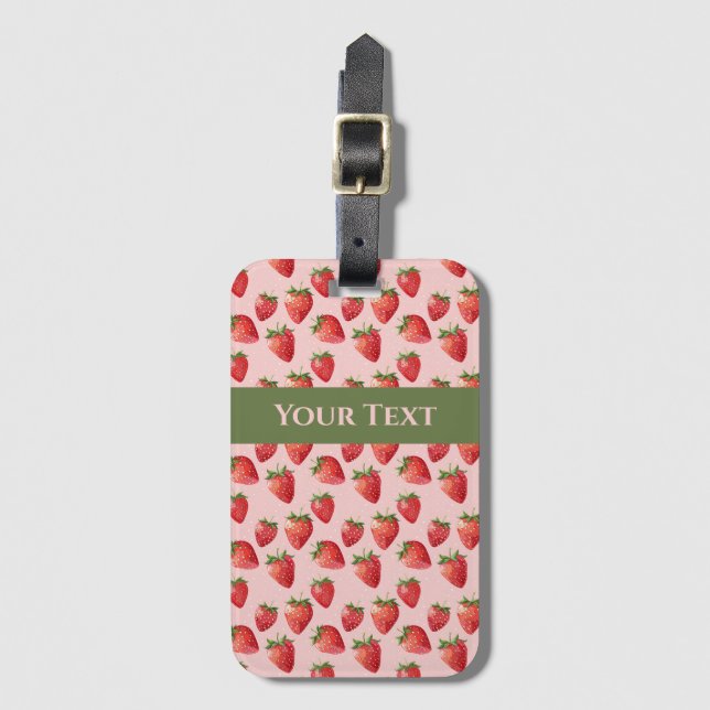Juicy Pink: Spiralling Through Strawberry Fields Luggage Tag (Front Vertical)
