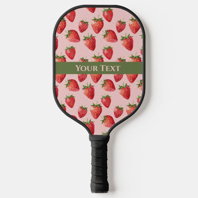 Juicy Pink: Spiralling Through Strawberry Fields Pickleball Paddle (Front)