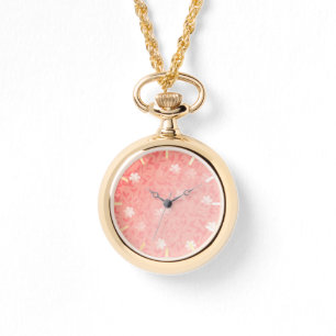 Juicy Pink Tiny Floral Print Pattern Watch
