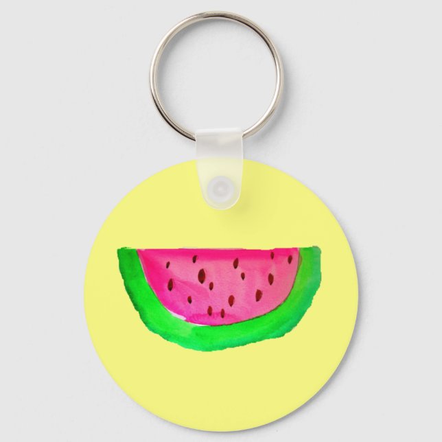Juicy pink watermelon fruit key ring (Front)