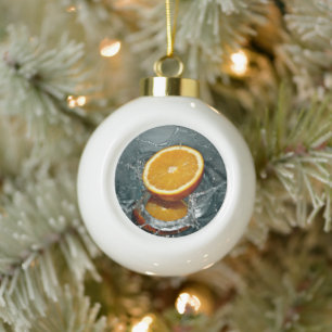 Juicy positive orange for vitamin mood     ceramic ball christmas ornament