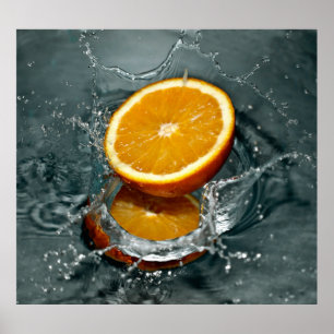 Juicy positive orange for vitamin mood poster