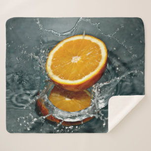 Juicy positive orange for vitamin mood   sherpa blanket