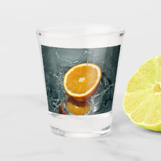 Juicy positive orange for vitamin mood shot glass