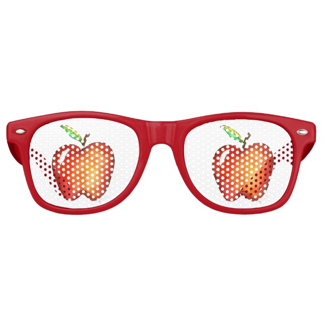 Juicy Red Delicious Apple Fruit Teacher Retro Sunglasses (Front)