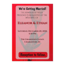 Juicy Red Monochrome Single Rose Going Bold Weddin