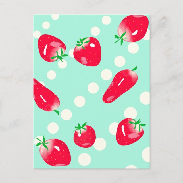 Juicy Red Strawberries Postcard (Mint) (Front)