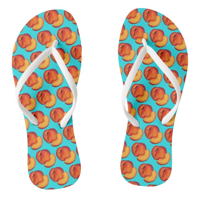 Juicy Ripe Summer Peach Georgia Peaches Fruit Jandals (Footbed)