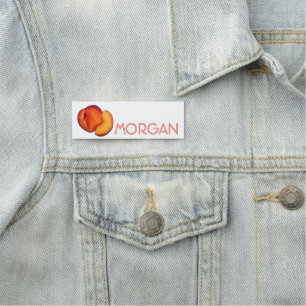 Juicy Ripe Summer Peach Georgia Peaches Fruit Name Tag