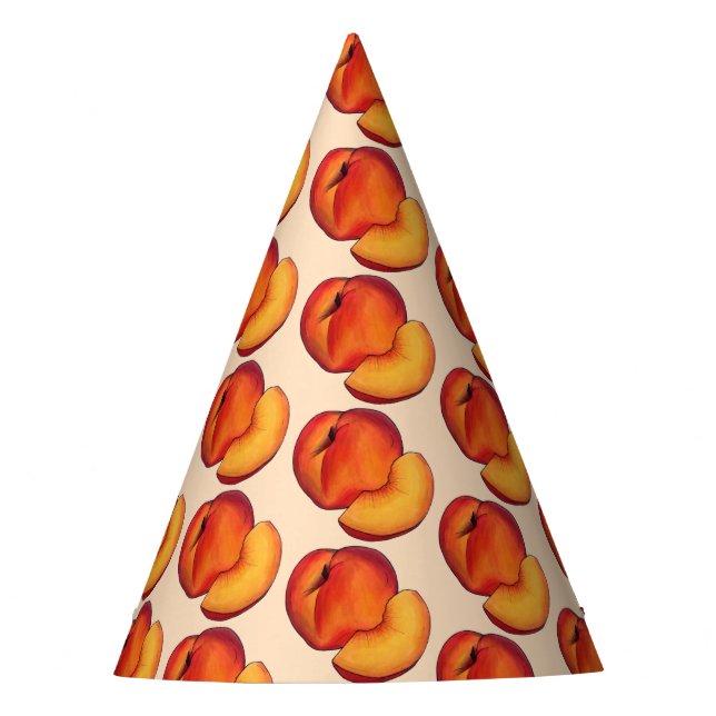 Juicy Ripe Summer Peach Georgia Peaches Fruit Party Hat (Front)