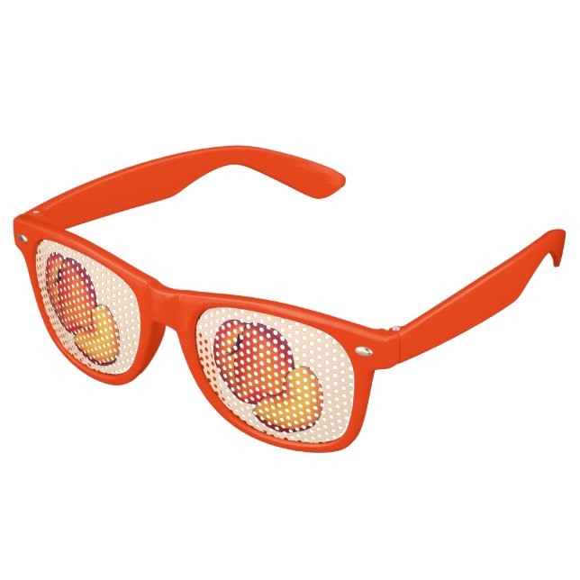 Juicy Ripe Summer Peach Georgia Peaches Fruit Retro Sunglasses (Angled)