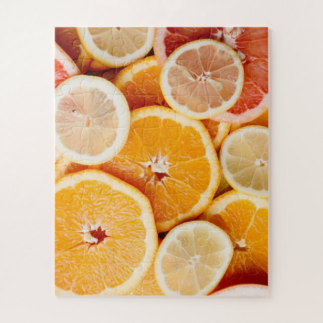 Juicy Sliced Orange Citrus Fruits Jigsaw Puzzle (Vertical)