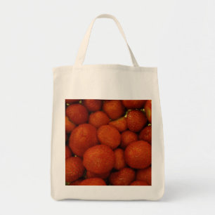 Juicy Strawberries Organic Grocery Tote Bag