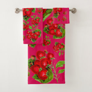 Juicy Strawberry Bath Towel Set