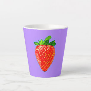 Juicy Strawberry in Pop Art Style Latte Mug