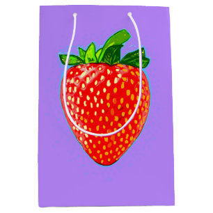 Juicy Strawberry in Pop Art Style Medium Gift Bag
