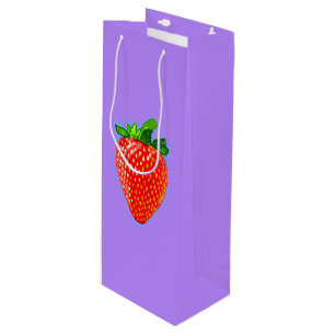 Juicy Strawberry in Pop Art Style  Wine Gift Bag