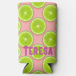 Juicy Summer Limes Fun Personalised Seltzer Can Cooler