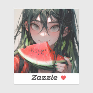 Juicy Summer Watermelon Anime Girl