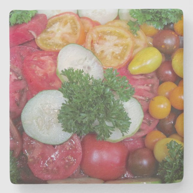 Juicy Tomato Stone Coaster (Front)