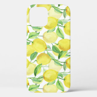 Juicy Watercolor: Vibrant Lemon Painting iPhone 12 Case