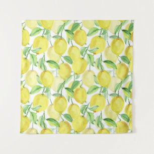 Juicy Watercolor: Vibrant Lemon Painting Tapestry