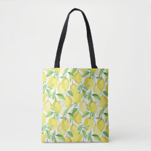 Juicy Watercolor: Vibrant Lemon Painting Tote Bag