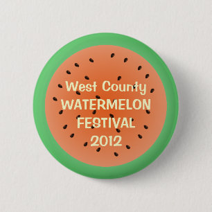 Juicy watermelon half red summer custom event 6 cm round badge
