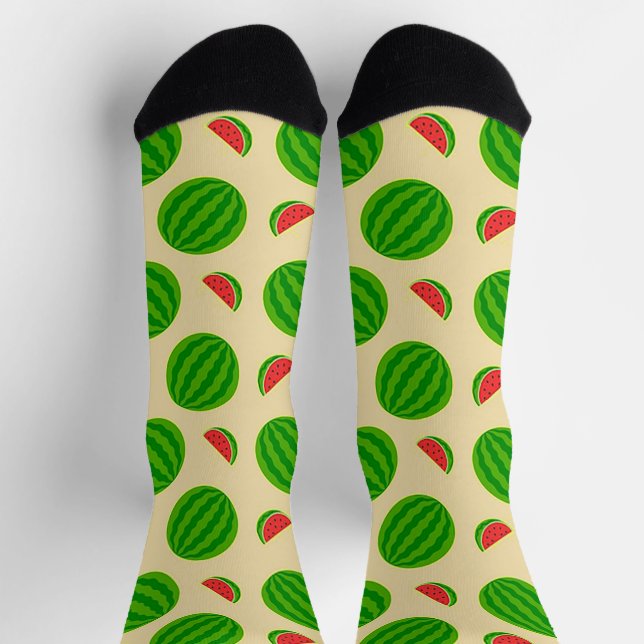 Juicy Whole and Sliced Watermelons Socks (Top)