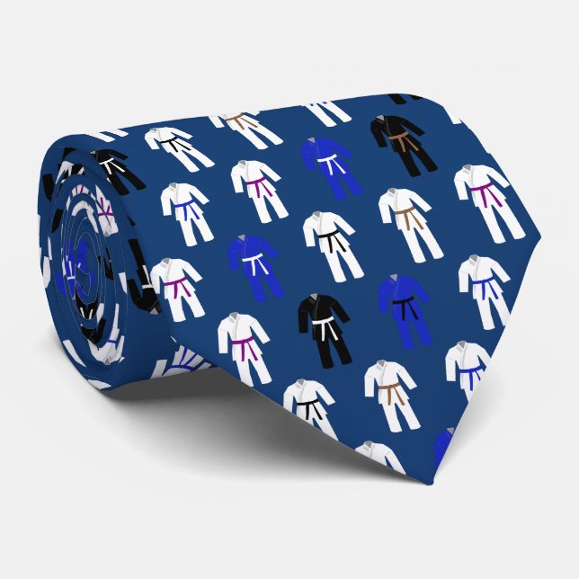 Jujitsu Jiu Jitsu Gi Pattern Tie (Rolled)