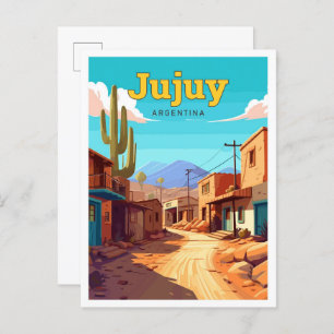 Jujuy Argentina Travel Vintage Illustration Postcard