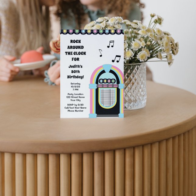 Jukebox 50's Birthday Party Invitation (Creator Uploaded)