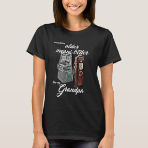 Jukebox Grandpa Granddad Oldtimer Gas Pump 1950 50 T-Shirt