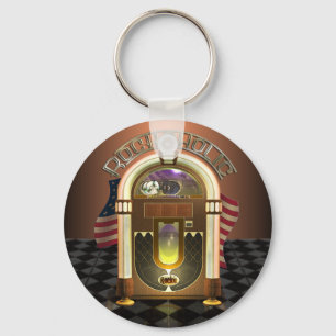 Jukebox Rockaholic Keychain