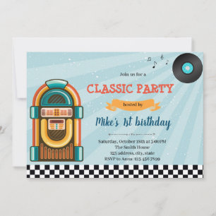 Jukebox sock hop invitation