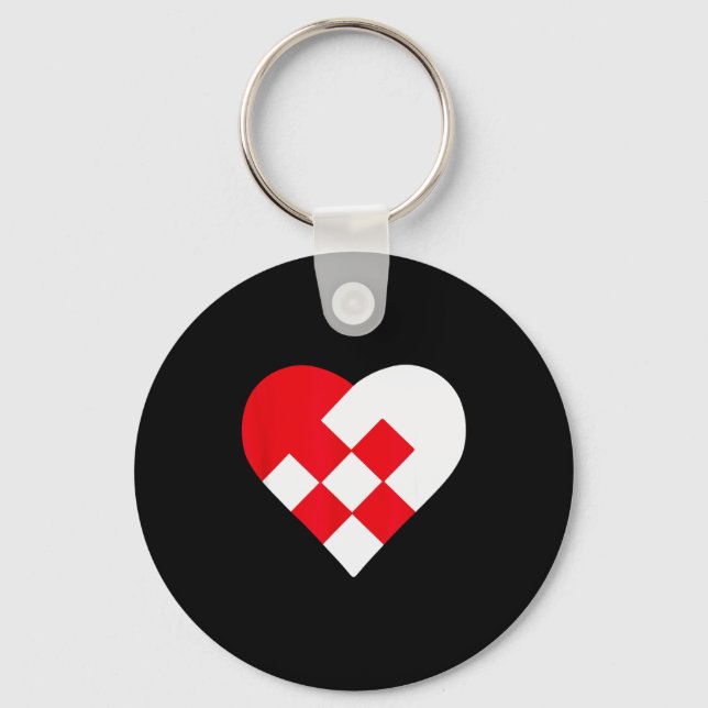Julehjerte Danish Pleated Christmas Hearts  Key Ring (Front)
