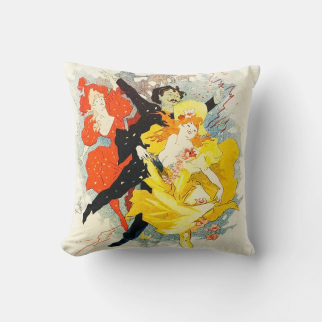 Jules Cheret Art Nouveau Pillow (Front)
