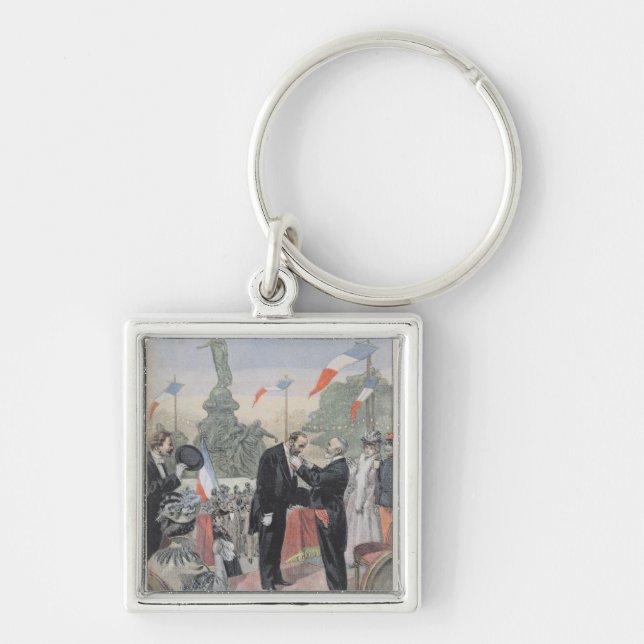Jules Dalou  being awarded with the medal Key Ring (Front)