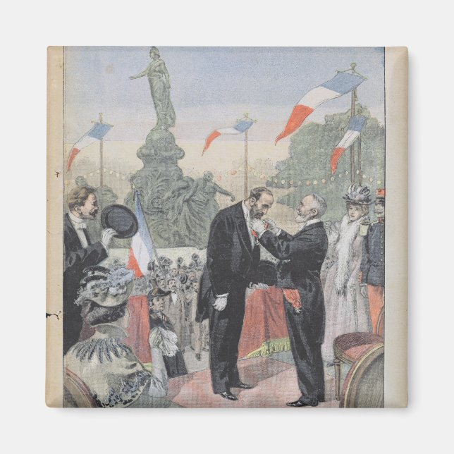 Jules Dalou  being awarded with the medal Magnet (Front)