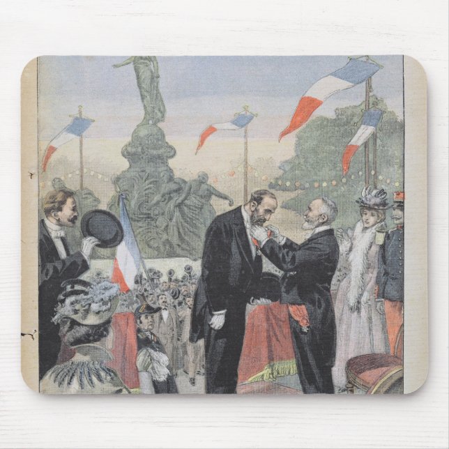 Jules Dalou  being awarded with the medal Mouse Pad (Front)