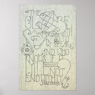 Jules Verne Typography Poster
