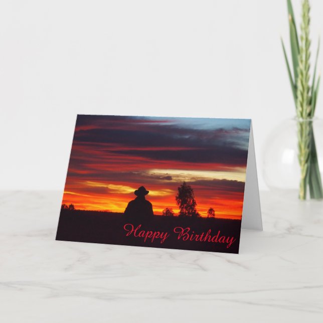 Julia Creek outback sunset blank birthday card (Front)